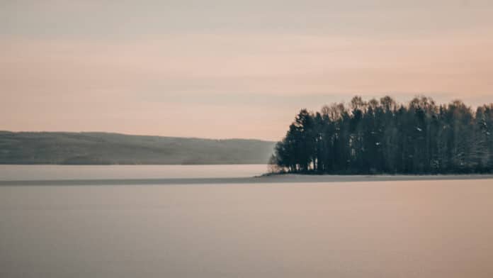 Winter landscape in Sweden.