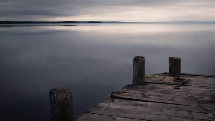 View of a calm lake in Sweden.
